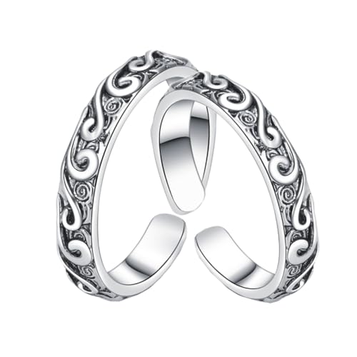 FRCOLOR 1 Satz Retro Ringe Stilvolle Romantische Finger Ringe Hochwertigem Modisches Accessoire Für Geschenkidee Für Frauen Männer 2 Stück von FRCOLOR