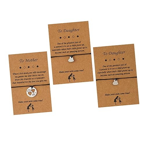 FRCOLOR 1 Satz Saiten Liebe Armband Set Mutter Tochter Passende Armbänder Handgefertigtes Geflochtenes Seilarmband Mutter Und Tochter Armbänder Faden Armband Edelstahl von FRCOLOR