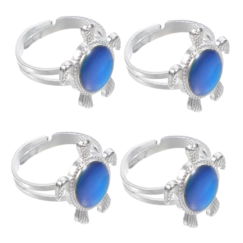 FRCOLOR 1 Satz Schildkröten Stimmungsring Für Frauen Farbwechselring Temperaturabhängiger Emotion Ring Lustiges Design Verschenken 4 Stück von FRCOLOR