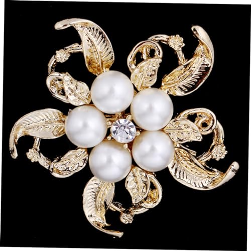 FRCOLOR 1 Satz Teiliges Blumenbroschen Hochwertigem Legierungsmaterial Perlen Strassverzierung Kreative Anstecknadeln Für Damen Für Kleidung Accessoires Silber 4 Stücke von FRCOLOR