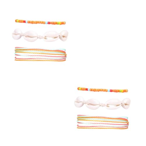 FRCOLOR 3stücke Böhmische Perlen Fußkettchen Perlen Fußkette Frauen Fußschmuck Bunte Knöchelkette Modischer Alltags-schmuck Orange von FRCOLOR
