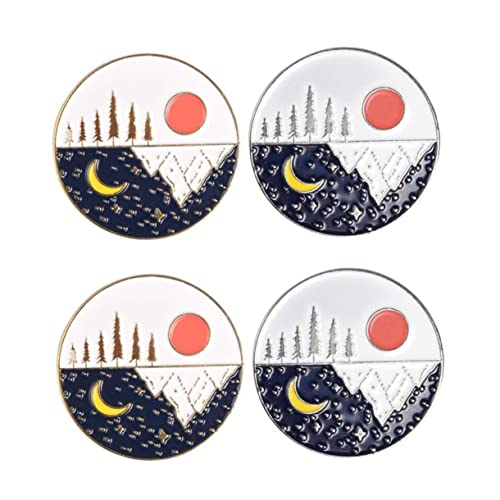 FRCOLOR 4stücke Sonne-mond-brosche Aus Hochwertiger Legierung Sonnenmond-brustnadel Für Damen Und Mädchen Brustnadel Kleidungsdekor Und Accessoire von FRCOLOR