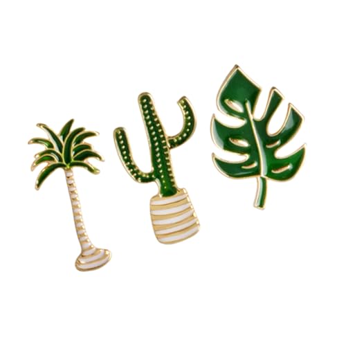 FRCOLOR 1 Satz Teiliges Broschen Im Blattform Design Broschen Für Frauen Kostüm Accessoires Dekoration Für Partys Kokosnussbaum 3 Stück von FRCOLOR
