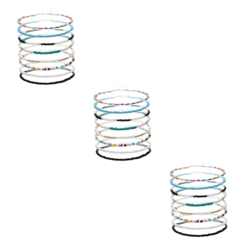 FRCOLOR 8 Stück Verstellbare Fußkettchen für Damen Handgefertigte Sommer Schmuck Kette Fußdekor in Bunt für Strand Hochzeit Reisen Alltag von FRCOLOR