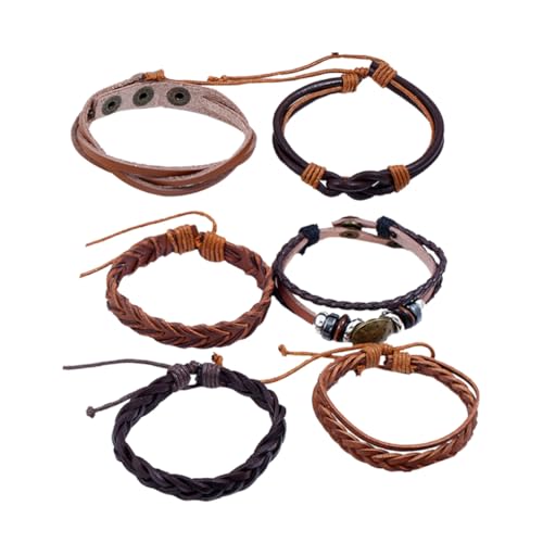 FRCOLOR Herren Armbänder Aus Rindsleder Mit Wachsfaden Für Diy Handkette Armreifen Für Hip-hop Stil Und Alltag von FRCOLOR