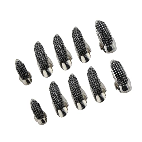 FRCOLOR 10stücke Teiliges Gothic Punk Klauenringe Für Cosplay Falsche Fingernägel in Schwarz Mittlere Große Und Kleine Ringe Für Halloween Und Kostümpartys von FRCOLOR