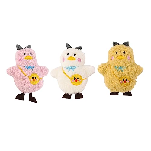 FRCOLOR 1 Satz Teiliges Plüsch Huhn Brosche Lustige Cartoon Brustnadeln Für Taschen Kleidung Leicht Tragbar Für Party Dekorationen Hochwertige Accessoires 3 Stück von FRCOLOR