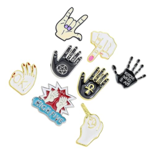 FRCOLOR 1 Satz Teiliges Retro Punk Anstecknadeln Mit Brustnadeln Für Erwachsene Für Kleidung Taschen Hüte Schals 8 Stück von FRCOLOR