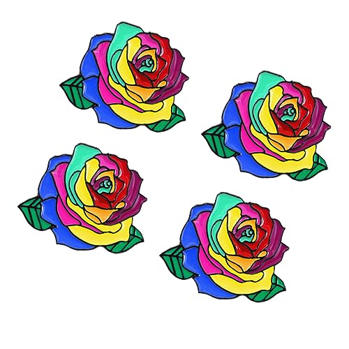 FRCOLOR 1 Satz Teiliges Rosenbroschen Legierung Dekorative Broschen Für Kleidung Taschen Accessoires Stilvolle Kleidungsschmuck 4 Stück von FRCOLOR
