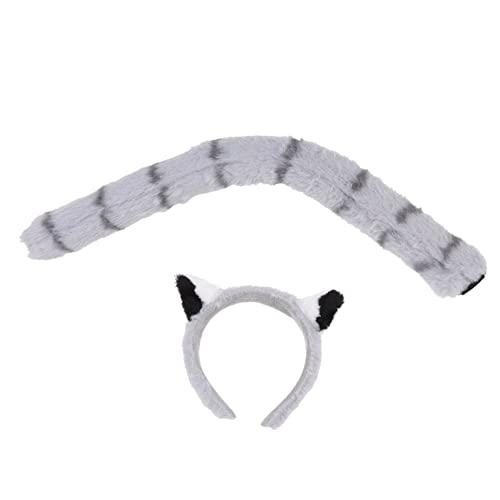 FRCOLOR Tierset Kostüm Mit Ohren Und Für Junge Mädchen Tierohren Haarreif Und Plüschschwanz Für Festivals Partys Und Cosplay Niedliche Tier-dekoration Für Mädchen von FRCOLOR