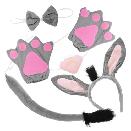 FRCOLOR Eselohr-stirnband Mit -set Tierkostüm-zubehör Cosplay-tierohr-stirnband Esel Kostüm Accessoire Fliege Und Handschuhe Set Für Kostümpartys von FRCOLOR