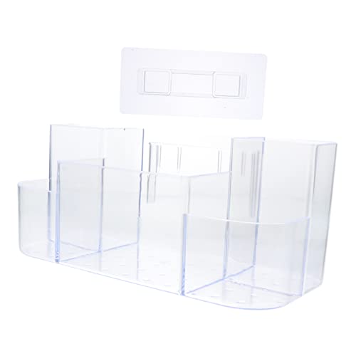 FRCOLOR Transparenter Toiletry Organizer Mit Mehrere Gittern Stanzfreier Kosmetik-aufbewahrungsbox Für Badezimmer Make-up-box Zum Wandmontieren von FRCOLOR