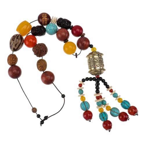 FRCOLOR 1 Stück Armband Mit Gebetsperlen Kette Beeindruckender Anhänger Eleganter Schmuck Armband Im Retro-stil Armschmuck Volkstümlicher Anhänger Autozubehör Glas Bunt von FRCOLOR