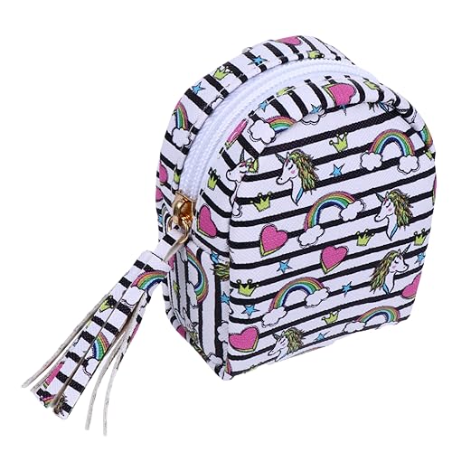 FRCOLOR 1 Stück Cartoon-Geldbörse Münzbeutel Halter Balsam Karte schlüsselanhänger schlüsselanhänger für Geldbörse zur Aufbewahrung von Mini-Geldbörse PU-Leder Stripe von FRCOLOR