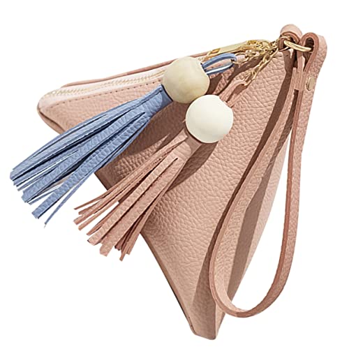 FRCOLOR 1 Stück Damen Handtasche Schlüssel Case Mini Reißverschluss Geldbörse Dreiecksform Stilvolles PU für Shopping Freizeit Partys Ausreichend für Persönliche Gegenstände von FRCOLOR
