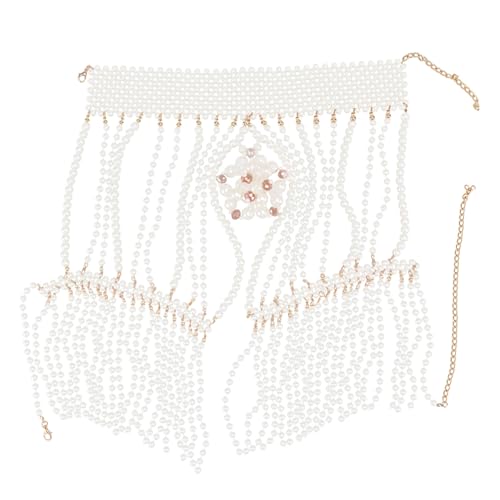 FRCOLOR 1 Stück Damen Körperkette Gewebtem Material Mehrlagige Schulterkette Dekorative Halskette Stilvoller Modeschmuck für Partys Besondere Anlässe von FRCOLOR