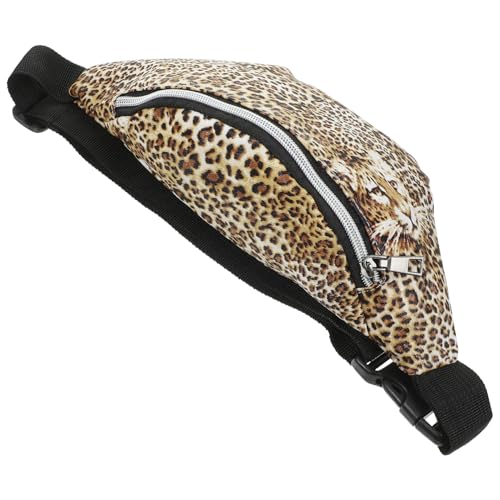 FRCOLOR 1 Stück Damen PU Gürteltasche im Leopardenmuster Verstellbare Umhängetasche für Sport mit Reißverschluss Geräumigem Innenraum für Laufen von FRCOLOR