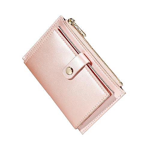FRCOLOR 1 Stück Damen PU Zipper Geldbörse mit Mehreren Fächern Kreatives Portemonnaie für Karten Münzen Bargeld Leicht Tragbar für Frauen Glänzendes Design von FRCOLOR
