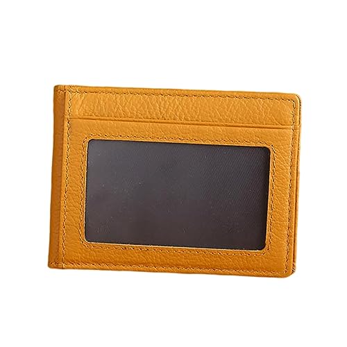 FRCOLOR 1 Stück Echtes Kartenetui für Damen Herren Multifunktionale Kartenhülle Sandfarben Stilvolles Elegantes Design Sicherer für Visitenkarten Id Kreditkarten Kompakt Leicht für von FRCOLOR