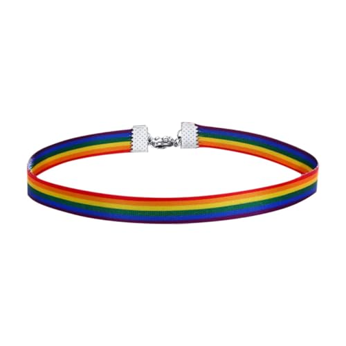 FRCOLOR 1stück Stilvolle Regenbogen-halskette Dual-use Clavicle Choker Und Handgelenkband Kurze Kette Für Partys Und Freizeit Perfektes Schmuckstück Für Damen Und Herren von FRCOLOR