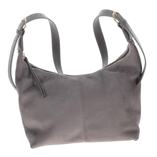 FRCOLOR 1 Stück Faltenmy -Tasche Einkaufstasche aus Segeltuch weibliche Handtasche Handtaschen für Frauen Umhängetaschen Damenhandtasche All-Match-Tasche Leinentasche frauen Grau von FRCOLOR