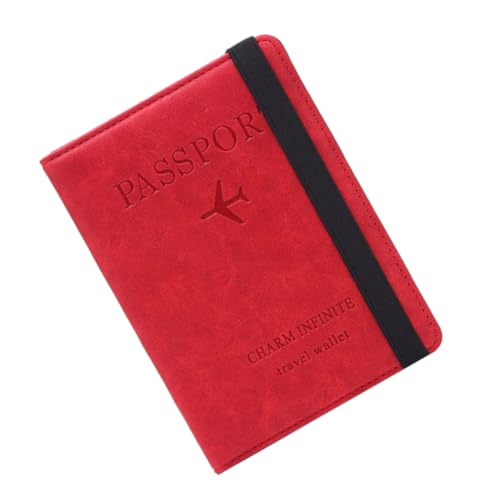 FRCOLOR 1 Stück Frauenausweise Brieftasche Fall RFID-geldbörse Reisepassetui Rot FRCOLOR 1 Stück Frauenausweise Brieftasche Fall RFID-geldbörse Reisepassetui Rot von FRCOLOR