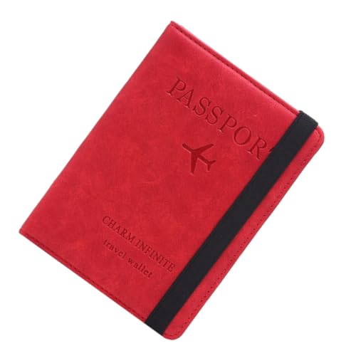 FRCOLOR 1 Stück Frauenausweise Brieftasche RFID-Geldbörse Reisepassetui Fall rot FRCOLOR 1 Stück Frauenausweise Brieftasche RFID-Geldbörse Reisepassetui Fall rot von FRCOLOR