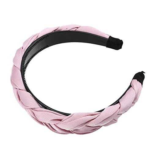 FRCOLOR 1stk Geflochtenes Twist-stirnband Wickelkopf Bilden Damen Stirnbänder Gesichts-make-up-stirnband Vintage Breites Stirnband Weiche Koralle Tuch Stoff (polyester) Haar Fräulein von FRCOLOR