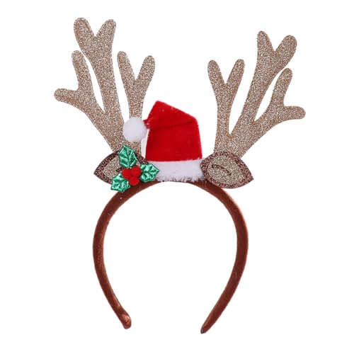 FRCOLOR 1stück Weihnachts-haarreif Mit Rentiergeweih Lustige Antlers Haaraccessoires Für Erwachsene Für Weihnachtsfeiern Und Kostüm-events von FRCOLOR
