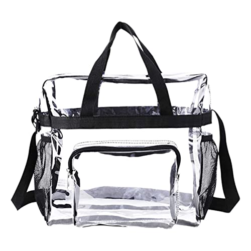 FRCOLOR 1 Stück Große Transparente Handtasche für Reisen Robuste Strandtasche mit Seitentasche für Strand Pool und Ausflüge Stilvolles Accessoire mit Viel für Spielsachen Handtücher und von FRCOLOR