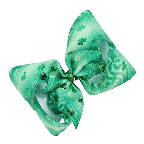 FRCOLOR 1stk Haarnadel St. Patricks Day Haarschleifen St. Patricks Day Haarspange Irische Partygeschenke Irische Haaraccessoires Kleeblatt Haarspange Haarschmuck Mädchen Kind Stoff Knopf von FRCOLOR