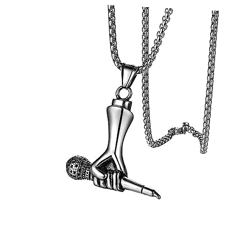 FRCOLOR Halskette Mit Mikrofon-anhänger - -kette Für Männer Stilvoller Hals-schmuck Mit Anhänger Für Geburtstagsgeschenke von FRCOLOR