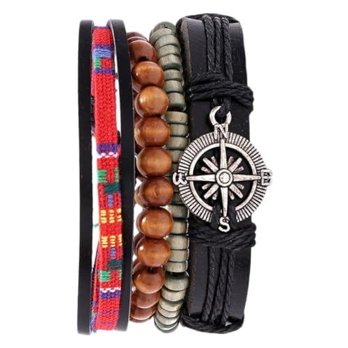 FRCOLOR 1 Stück Handgefertigtes Lederarmband für Herren Verstellbar Geflochten Multischichtiges Design für Partys Reisen oder Langlebig Perfektes für Freunde Familie von FRCOLOR