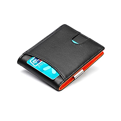 FRCOLOR 1 Stück Hochwertiges RFID Herren Geldbörse Echtem Ultrathin Business Portemonnaie mit Karten Münzfach Schule von FRCOLOR