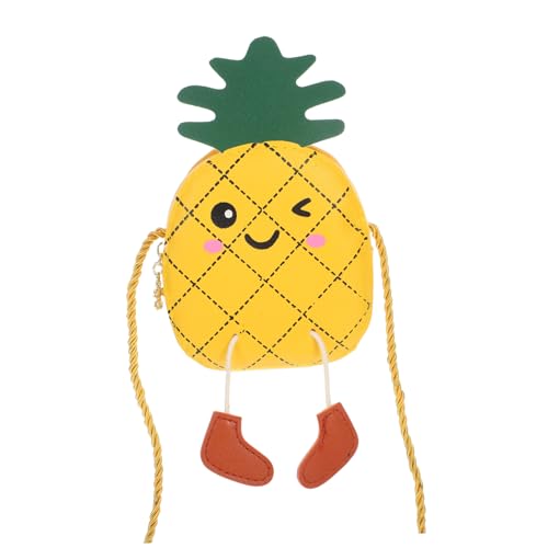 FRCOLOR Ananas Umhängetasche für Kinder Lustige Aufbewahrungstasche Strapazierfähigem Material Bunte Geldbörse für Ausflüge und Reisen Kindertasche für Mädchen Cartoon Design von FRCOLOR