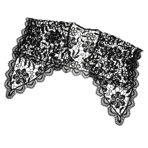 FRCOLOR Spitzenkragen Schwarz Für Damen Fake Collar Aus Baumwolle Mit Blumenmuster Passend Zu Weste Tanktop Kleid Hemd Jacke Mantel Atmungsaktiv Modisch Für Jahreszeiten Und Anlässe von FRCOLOR