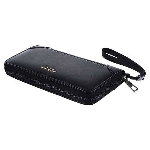 FRCOLOR Lange Geldbörse Für Männer Aus Pu Mit Reißverschluss Card Holder Geldbörse Mit Großer Kapazität Und Tasche Für Handys Und Andere Gadgets von FRCOLOR