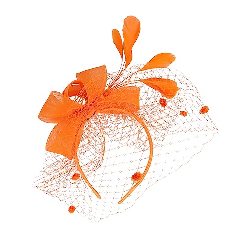 FRCOLOR 1stk Mesh-kopf- 20er-jahre-kopfbedeckung Für Damen Derby-mützen Für Damen Derby-stirnband Damen Stirnbänder Haarschmuck Kopfschmuck Für Hochzeit Frau Requisiten Feder von FRCOLOR