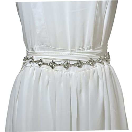 FRCOLOR 1 Stück Metallkette Damen Taillengürtel mit Eleganter Schmuckgürtel für Kleider Partys Hochzeiten Besondere Anlässe Verstellbar Silberfarben von FRCOLOR