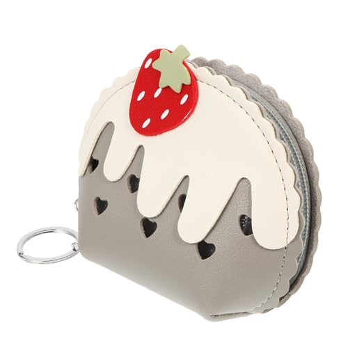 FRCOLOR Münzbörse Aus Hochwertigem Pu Mit Münzfach Geldbörse Für Bargeld Und Kreditkarten Erdbeerasche Tragbar Für Mädchen Und Damen von FRCOLOR