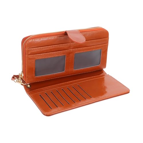 FRCOLOR 1 Stück Ölwachs -Leder -Brieftasche Mittel Dame Geldbörsen Pu-geldbörse Schulranzen Hochzeit Brieftasche Frauen Geldbeutel Kupplung Münze Brown von FRCOLOR