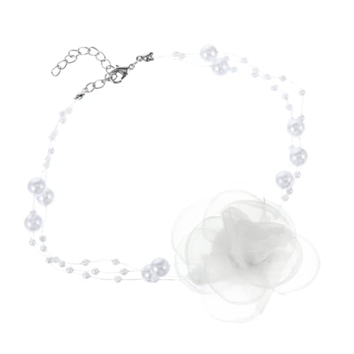 FRCOLOR 1 Stück Perlenkette mit Retro Mehrlagige Netzblumen Halskette für Feiern Hochzeiten Täglichen Gebrauch von FRCOLOR
