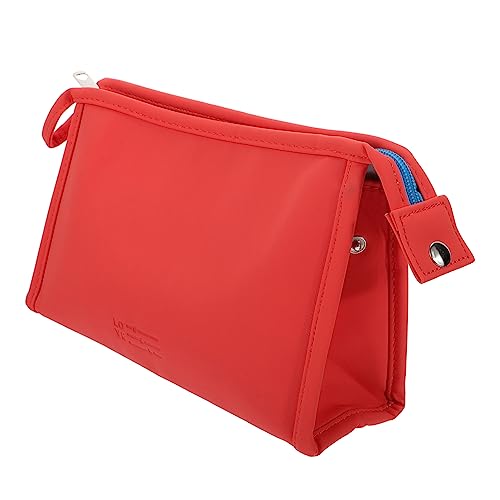 FRCOLOR 1stk Pu-Kosmetiktasche Reise-Make-up-Clutch Schminktäschchen Für Damen Tragbare Kosmetiktasche Für Unterwegs Tragetasche Für Damen Reißverschlusstasche Reisen Pu-Stoff Wasserdicht von FRCOLOR