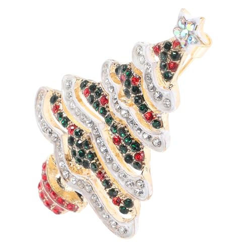 FRCOLOR 1 Stück Rhinestone Weihnachtsbaum Brosche Anstecknadel für Festliche Anlässe Vielseitige Dekoration für Kleidung und Taschen für Weihnachten Leicht und Praktisch von FRCOLOR