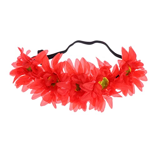 FRCOLOR 1stk Blumen Haarkranz Haarschmuck Für Die Brautjungfer Floraler Kopfschmuck Halloween-königin-krone Baby-mädchen-kranz Sonnenblumen-stirnband Babymädchen Weihnachten Urlaub Schal von FRCOLOR