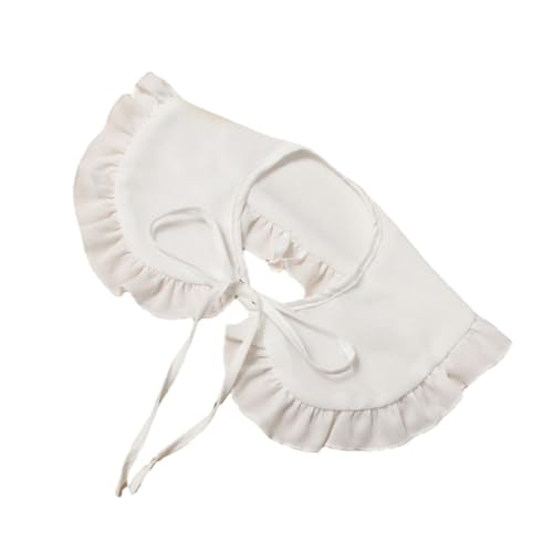 FRCOLOR 1 Stück Rüschenshoulder Wrap Fake Collar für Damen Weißer Dekorationskragen für Blusen Kleider und Pullover Vielseitig und für von FRCOLOR
