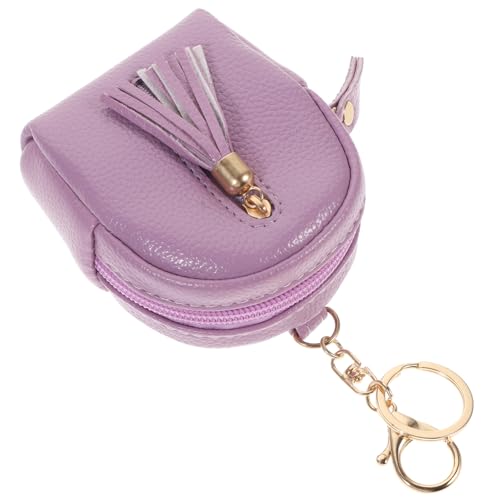 FRCOLOR 1 Stück Schlüsseltasche mit Reißverschluss kleingeldbörse small Wallet minirucksacke mini Tote Bag Münze Mini-Rucksack-Geldbörse Minitasche Handtasche Pu Lavender von FRCOLOR
