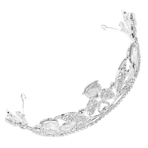 FRCOLOR 1 Stück Silber Galvanisierte Brautkrone Stirnband Brautaccessoires Haarschmuck Für Frauen Hochzeit Silberkrone Kristalle Strass Tiara Für Frau Kupferklaue von FRCOLOR