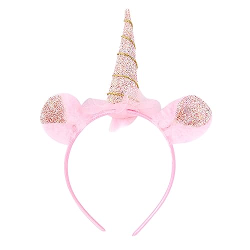 FRCOLOR 1 Stück Stirnband Rosa Tiara Hörner Haarband Haarschmuck Für Einhorn Partyzubehör Stoff Cartoon-Haarreifen Cosplay-Kopfbedeckung Cosplay-Kopfschmuck Party-Kopfbedeckung von FRCOLOR