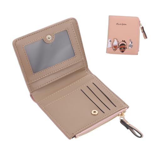 FRCOLOR 1 Stück Tierbrieftasche Kaninchen Geldbörse Geldbeutel Brieftasche Für Kartenhalter Süßes Tier Portemonnaie Klein Slot Cartoon-geldbörse Mini Pu-Leder Rosa von FRCOLOR